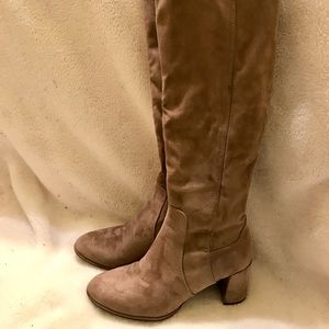 Over the knee suede boots